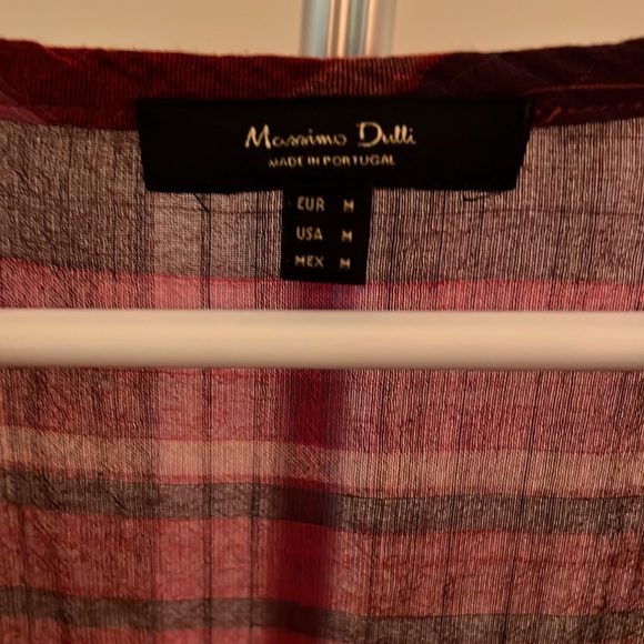 Massimo Dutti raspberry plaid sheer top. - Picture 3 of 5